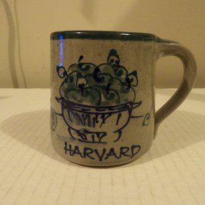 + Great Bay Pottery 4" Blue Green Gray Harvard 14oz. Coffee Mug